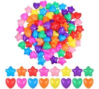 Hohopeti 100 Palline Oceaniche Forma di e Cuore Giocattoli da Piscina Colorati e Resistenti per Divertente per Vasca di Palline e Feste Indoor Materiale Sicuro e