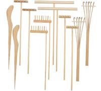 Hohopeti 12 pezzi Mini Rastrelli in Legno per Giardino Zen e Tavolo di Sabbia Decorazione Desktop Naturale Utensili Leggeri per Meditazione e Creazioni DIY