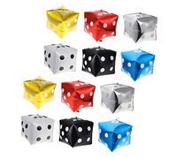 Hohopeti 12 pezzi Palloncini a Forma di Dado in Film Alluminio Decorazioni Festa Tema Palloncini da Parete Riutilizzabili Colori Metallizzati Oro Argento Nero Bianco Rosso Blu Accessori