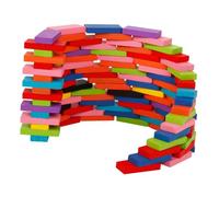 Hohopeti 120 Domino Blocchi Legno Colorati Educativo Montessori con Trenino Domino Superficie Liscia e Sicura per Sviluppo e