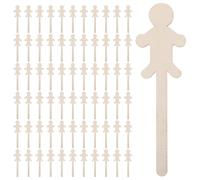 Hohopeti 150 Pezzi Wooden People Craft Sticks For Unfinished Paintable Wood Cutouts Smooth DIY Puppets Classroom Preschool Craft Materials Creative Educational Art Supplies