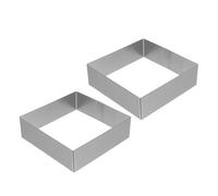 Hohopeti 2 pezzi Anello per Torta Quadrato in Acciaio Inossidabile Stampi Mousse e Dessert Strumenti da Forno per Dolci Crostate e Torte Uso Domestico e Professionale