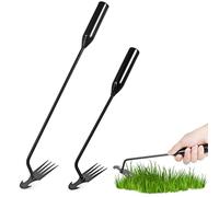 Hohopeti 2 Pezzi Attrezzi da Giardino per Sradicare Erbacce Zappetta Robusta e Manico Ergonomico per Rimuovere Radici e Diserbo Efficiente