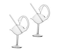 Hohopeti 2 pezzi Bicchieri da Cocktail Forma Trasparenti in Vetro Eleganti Calici per Martini Margarita e Bevande Calde o Fredde Decorazione Tavola per Feste e Casa