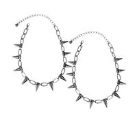 Hohopeti 2 pezzi Collana Girocollo Donna Punk Retro con Spike Charm Esagerata Catena Goth per Feste e Party