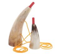 Hohopeti 2 Pezzi Corno Viking in Corno di Bue Medievale per Cosplay Pirata e Festival Strumento Fiato per Feste Halloween e Performance di Gruppo