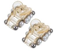 Hohopeti 2 pezzi Elegante Fermaglio Vintage con Perle Accessorio Capelli Donna Resistente e Versatile Adatto per Capelli Spessi e Sottili per Feste e Uso Quotidiano