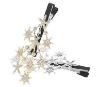 Hohopeti 2 pezzi Fermagli per Capelli Donna con Strass Stella Punte Clip Becco d'Anatra Eleganti Accessori per Frangia e Capelli da Argento e Oro
