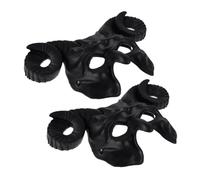 Hohopeti 2 Pezzi Maschera Halloween Corna di Bue Mezza Faccia Ventilata per Party e Festival Accessorio Cosplay Unisex con Design Adattabile e Look Unico per Carnevale
