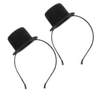 Hohopeti 2 Pezzi Mini Top Hat Headband Vintage Style Mini Bowler Hat For Adults Party Hair Accessory Soft Comfortable For Halloween Christmas Roaring