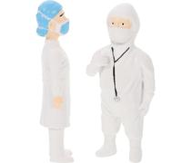 Hohopeti 2 pezzi Miniature Medico in Mini Casa Figurine Dipinte Mano per Decorazione Paesaggistica Accessori per Table e Micro Landscape Piccolo Dottore per Regali e Modelli Architettonici