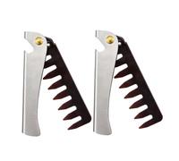 Hohopeti 2 pezzi Pettine Uomo in Acciaio Inossidabile Pettine per Capelli Olio Antigraffio e Leggero per Styling Quotidiano e Cura Capelli Adatto Uso Professionale e Domestico