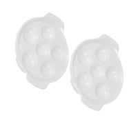 Hohopeti 2 pezzi Piatti in Ceramica per Escargot Doppie Maniglie Pirofila Forno per Lumache Distribuzione Calore Uniforme Adatti per Casa e Ristorante