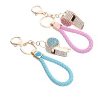Hohopeti 2 Pezzi Portachiavi Fischietto con in Metallo Accessori per e Auto con Suono Charm Bag per e Sicurezza Outdoor