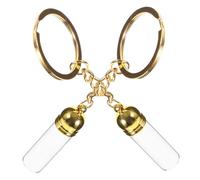 Hohopeti 2 pezzi Profumo da Viaggio in Vetro Trasparente con Portachiavi Bottiglie Piccole Antigoccia per Essenziali e Profumi con Tappi Sicuri per Monitoraggio Liquido