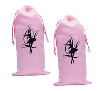 Hohopeti 2 pezzi Sacca per Scarpe da Danza in Raso con Coulisse Sacchetti per Scarpette da Danza Organizer Traspirante per Scarpe da Balletto Facile da Pulire e Protetta