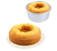 Hohopeti 2 pezzi Stampo Tondo in Lega di Alluminio con Fondo Removibile Teglia Mini per Dolci Antiaderente con Design Inciso per Facile Sformatura per Torte Biscotti e Pudding