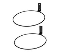 Hohopeti 2 Pezzi Supporto da Parete per Fioriere in Ferro Nero Porta Vasi Sospensione con Anello Staffa da Muro per Balcone Interno ed Esterno Design Minimalista e Resistente