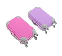 Hohopeti 2 Pezzi Valigette Rigide per Bambole con Ruote e Maniglia Mini Trolley Leggero per Giochi di Ruolo e Accessori Viaggio Bambole per Gioco di Gruppo e Viaggi Immaginari