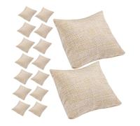 Hohopeti 20 pezzi Cuscini Espositore Gioielli in Tessuto Naturale Piccoli Cuscini Porta Orologio e Braccialetti Supporto Compatto per Bangles e Collane Beige Organizer Versatile per