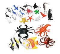 Hohopeti 24 pezzi Mini Animali Marini in Plastica Giocattoli Educativi Oceanici per Decorazioni Salvaspazio e Facili da Conservare Regalo Divertente per Amanti degli Animali Oceano