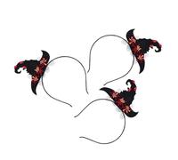 Hohopeti 3 Pezzi Cerchietti per Capelli con Cappello da Strega Floreale Accessori Leggeri e Regolabili per Costume di Halloween Fascia Decorativa per Feste e Cosplay da Donna e Bambina