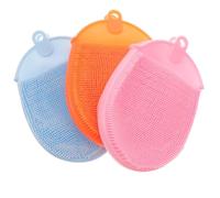Hohopeti 3 Pezzi Spazzola Silicone Massaggio Bagno Esfoliante Morbida Antibatterica per e Guanto Doccia Portatile Multifunzionale in Silicone Alimentare