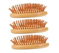 Hohopeti 3 Pezzi Spazzole per in Bamboo con per Capelluto Pettini Antistatici Portatili per Districante e Stimolante la Design Compatto e Sostenibile