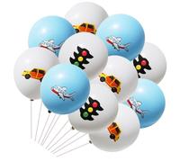 Hohopeti 30 Palloncini in Lattice da 12 Pollici Stampati con Auto, Aereo e Semaforo, Set Decorazioni per Feste, Palloncini per Compleanni e Party, Resistenti e Sicuri, per Decorazioni