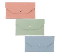 Hohopeti 3pezzi Portafoglio Donna Compatto in Pelle Pu Portasoldi Sottile Organizer Economico Busta per Contanti da Viaggio e Ufficio per Carte e Ricevute
