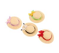 Hohopeti 4 Cappelli Artigianato Per Casa Delle Bambole Paglia Artistico Progetti Per La Casa Cowboy Mini Piccolo Fotografia Fatto A Mano Top Tessuto A Mano