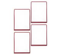 Hohopeti 4 Copertine Porta Menù Singola Pagina Trasparenti Bordo Rosso Cucito, Protezione Resistente per Inserto Ricette 12,4x9 Pollici, Forniture Professionali per Ristoranti, Bar