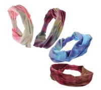 Hohopeti 4 Fasce Larghe Elastiche per Chioma da Donna e Bambina Fascia Sportiva Antisudore Tie Dye Vintage Accessori per Yoga Corsa Palestra e Allenamento
