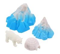 Hohopeti 4 pezzi Miniatura Igloo e Animali del Realistici Modellini Casa Ghiaccio con Orso del Nord per Decorazioni Paesaggistiche Figurine Giocattolo Casa delle Bambole Orso Polare