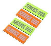 Hohopeti 4 pezzi Patch Adesive Riflettenti Service Dog per Pettorina Cani Toppe Nylon Resistenti per Imbracature Accessori Professionali per Cani da Lavoro e Passeggio Notturno
