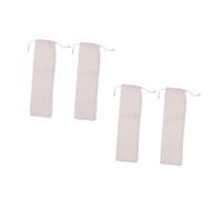 Hohopeti 4 pezzi Sacchetti Riutilizzabili in Lino per Cannucce in Acciaio Inossidabile Leggeri e Pieghevoli con Chiusura Coulisse per Trasporto e Conservazione Ecologica