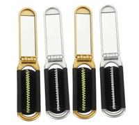 Hohopeti 4 Pezzi Spazzola Piccola Pieghevole con Specchio Portatile di Pettini Leggeri in Plastica Resistenti per Viaggio e Quotidiano Design Compatto e Maneggevole per Tasche e Borse