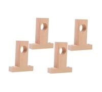 Hohopeti 4 pezzi Supporti in Legno per Aste T T-shaped Multifunzionali per Aste Bastone Armadio e Bastone Doccia Design Elegante e Robusto Facile Installazione Compatibile