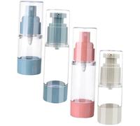 Hohopeti 4 pezzi Vuoti Airless da Viaggio in Materiale As Dispenser Pompa per Trattamento Lozioni e Spray Anti-perdita e Riutilizzabili per Cosmetici e Aromaterapia Colore Colore Casuale