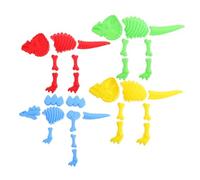 Hohopeti 4 Set Formine Dinosauri per Sabbia in Plastica Colorata Giochi Spiaggia per Creatività e Abilità Manuali Modelli Scheletro Realistici Rosso Blu
