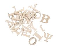 Hohopeti 48 pezzi Piastrelle di Legno per Apprendimento Alfabeto e Numeri Romani Lettere Greche Naturali per Giochi Educativi e Esercizi Fonici Materiale Legno Naturale Portatile e Facile