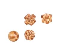 Hohopeti 4pezzi Giocattolo Puzzle in Bambù Giocattolo Luban Per Sviluppare Logica e Creatività Sicuri e Duraturi Per Esercitare La Concentrazione e Pensiero