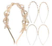 Hohopeti 5 Pezzi Cerchietti Dorati in Metallo per Bambine Fascia Chioma Elegante e Resistente per Feste di Nozze e Costumi da Dea