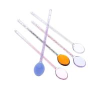 Hohopeti 5 Pezzi Cucchiai Vetro Trasparente con Cucchiai Miscelatori per Cocktail Tè e Dessert Impugnatura Ergonomica Antiscivolo Resistenti Temperature Variabili