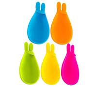 Hohopeti 5 pezzi Supporti per Bustine Tè in Silicone Forma di Coniglio Appoggia Bustine Tè Delicato e Leggero per Ufficio e Casa Porta Bustina Versatile e Resistente