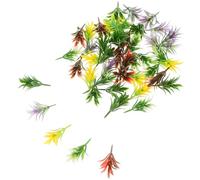 Hohopeti 50 Pezzi Arbusti in Miniatura e Ciuffi D'erba Colorati, Materiale Plastico Resistente, Set Fai da Te per Modellismo e Scenari Paesaggistici, Accessori per Diorama Ferroviario