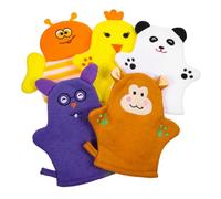 Hohopeti 5pezzi Guanti Bagno Bebè in Cotone Forma Di Frutta Morbidi Guanti Bagno Per Ragazzo Ragazza Ragazza Per Bagnetto Con Effetto Massaggiante e Abbondante Accessori Bagnetto Delicati e