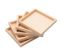 Hohopeti 5pezzi Vassoio Puzzle Quadrato in Legno Grezzo Vassoi in Legno Impilabili Per Giocattoli Vassoio Portaoggetti Per Blocchi Vassoi Portaoggetti Per Puzzle Giocattoli