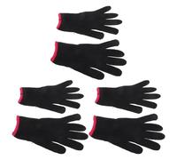 Hohopeti 6 Pezzi Guanti Resistenti al Calore in Cotone Nero per Styling Chioma Presa Antiscivolo e Protezione Dalla Bruciatura per Bellezza Fai da Te