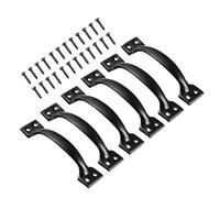 Hohopeti 6 Pezzi Maniglie per Porte ad in Ferro Nero Opaco, Maniglie Vintage per Armadi, Cassetti e Mobili da Interno, Resistenti alla Corrosione e Facili da Installare